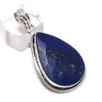 Lapis Lazuli Gemstone Handmade 925 Sterling Silver Jewelry Pendant 1.89 h0o43