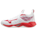 Mizuno Wave Dimension Libisemiskindlad Vastupidavad Madalad Unisex V&otilde;rkpallijalatsid Valge Punane V1GC224067 45