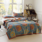 Kahekihiline puuvillane marlpleed &ndash; pikkade kiududega puuvillane uinakuks ja voodikatteks 150*200 Single Towel Blanket