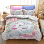 3D tr&uuml;kiga multifilmikass Marie tekikate komplekt HD tekkikate laste voodipesukomplektidele Voodipesu Magamistoa dekoratsioon US Full 200x229cm