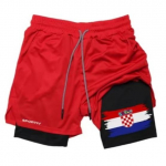 Horvaatia Lipu Kamuflaaž Muay Thai Kickboxing L&uuml;hikesed P&uuml;ksid Mehed Naised Unisex Spordir&otilde;ivad Kahekihiline Kiiresti Kuivav Hingav Treening Sport J&otilde;usaal Fitness Treening M