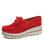 Ehtne Nahk Naiste Vabaaja Kingad Mokassiinid S&uuml;gis Naiste Platvormkingad Tossud Kulumiskindlad Naiste Kingad Zapatillas De Mujer 37 red