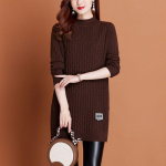 Keskmise pikkusega kampsun naistele Uus s&uuml;gis-talv Suur suurus Kampsun Ema riietus Lahtine Stiilne Aluss&auml;rk 3XL kohv