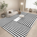 Mustvalge geomeetriline joon abstraktse kunstiga vaip elutoa diivani kaunistused k&ouml;&ouml;gilaua matt vaba aja veetmise tuba libisemiskindel p&otilde;randamatt halloweeniks 50X80CM