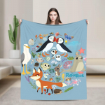 Puffin Rock Tekk Kvaliteetne Super Pehme Visketekk Talv Lapsed Kodu Dekoor Moodne Voodikate 30x40in