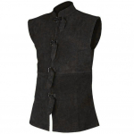 Meeste Vest Vintage Keskaegne Renessanss H&auml;rrasmees Lavaesitus Varrukateta &Uuml;hev&auml;rviline P&uuml;stkrae Rollim&auml;ng Cosplay Cos M must