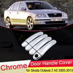 jaoks Skoda Octavia 2 A5 MK2 1Z 2005 2006 2007 2008 2009 2010 2011 2012 2013 Kroomitud uksek&auml;epideme katte trimmihoidja autotarvikud Octavia 2 2005-2013