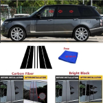 6 tk S&uuml;sinikkiust Auto Aknaliistu Kate BC Veeru Kleebis Sobib Land Rover Range Rover L405 2013- Poleeritud Veerg carbon fibre gray