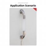 Blue LED Handrail Stainless Steel for RV Boat Bathroom 304 Steel Material Ergonomic Design Support up to 200kg Short