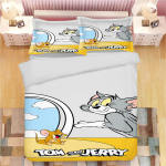 Tom ja Jerry Tekikott Komplekt Tekk Voodipesu 3D Laste Voodipesu Komplekt 3-osaline 1 Tekikott Kuninglik Suurus 90X200CM