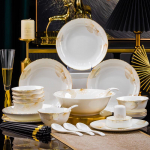 KANGQIN kerge luksuslik keraamiline s&ouml;&ouml;gin&otilde;ude komplekt 6-Person, 48-Piece Set kollane