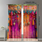 2 tk Etnilise stiiliga tr&uuml;kitud kunsttutiga kardinat  30*65  magamistuba ja elutuba  kodu kaunistamine  ruumi kaunistamine 100*130 Grommet Top 1pcs