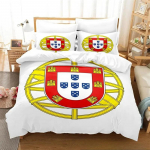 3D Prindi Portugali Lipuga Voodipesu Komplekt Tekikott Tekk Voodikomplekt Tekikate Padjap&uuml;&uuml;rKuningas Kuninganna &Uuml;heinimese Suurus Poistele T&uuml;drukutele T&auml;iskasvanutele EU Single(135*200cm)3pcs