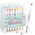Ohuhu illustratsioonipintsel ja 48 pastelli ja heledat Sanrio x Ohuhu Sanrio markeri, sisaldab 1 blenderit, Honolulu seeria markereid, paks, v&auml;rvid, toonid,