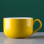Lihtsad keraamilised kruusid kuumakindlad suure mahutavusega 750 ml kontorisse &uuml;hiselamusse elutuppa tee vee kohvi joomiseks joogitopsid 750ml kollane