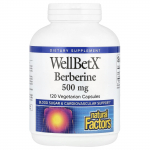 Natural Factors, WellBetX, berberiin, 500 mg, 120 taimekapslit