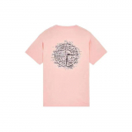 Stone Island rinna- ja selj Logo T-s&auml;rk Roosa Meeste Streetwear 78152NS89-V0080 M