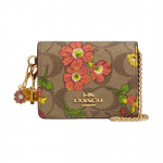 Coach Karbis 10 Lilleprindiga Kett-&otilde;larihm Signature L&otilde;uend Crossbody Rahakott Naiste rahakott Kuldne Khaki Mitmev&auml;rviline CR949-IME7V Gold & Khaki & Multicolor