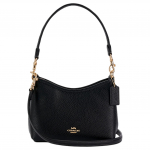 Coach Laurel 19 Kirjalogo Kuldne Riistvara Nahast Crossbody &Otilde;lakott V&auml;ike Naiste kotid Must CBH16-IMBLK Basic Set (Bag+Dust Bag)