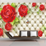 Klassikaline fototapeet 3D reljeefne pehme pakend punane roos ilus lill seinamaal elutuba kodu kujundus fresko 200 cm(W) x 140 cm(H)