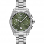 Emporio Armani Federico Roheline Roostevaba teras H&otilde;bedane Meeste Kvarts Kronograaf AR11640 roheline