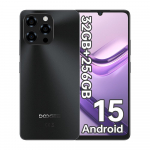 DOOGEE Note58PRO Nutitelefon Android 15, 32(8+24) GB+256GB/2TB TF Mobiiltelefon, 6,75 HD+ 90Hz, 6250mAh, 16MP+8MP Telefon Avatud, 4G Kahe SIM-kaardiga must
