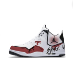 Jordan Courtside 23 Abrasion Resistant Mid top Vintage Basketball Shoes Unisex White Red AR1000-100(Team641-) 36 white
