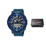 Casio Pro Trek Seeria PRT Neljaanduriga V&auml;lispordikell Kvartsliikumine Vaikrihm Meeste Kellad Must PRT-B70-2PR Regular Watch Box,Blue