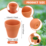30 tk Mini savipott Savikeraamika lillepott Suur 2,17 tolli Mini savipott V&auml;ike savipott Drenaažiauguga Sukulent pruun