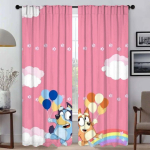 Bluey kardinad Lastekamber Magamistuba Rulood Akna kardinad Vaheseinad Halloweeni kaunistus Elutuba K&ouml;&ouml;k Valmistatud pol&uuml;estrist Dekoratsioon W100*H130(CM)-Rod Pocket&2PCS