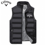 Tikitud Callaway k&otilde;rgekvaliteediline puuvillane vestiga jakk, meeste s&uuml;gis-/talvemood vabaaja, mugav varrukateta jakk 3XL must