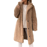 Naiste Trench Coat Palus paks mantel S&uuml;gistalvine &Uuml;herealine Teddy jope pikk Stiilis V&auml;lisr&otilde;ivad T&auml;navar&otilde;ivad L khaki