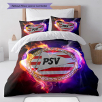 PSV Eindhoven Ruudumuster Voodipesu Tekikomplekt Tekikott Padjap&uuml;&uuml;r Kodukaunistus S&uuml;nnip&auml;evakingitus (1 * tekikott + 2 * padjap&uuml;&uuml;ri, ilma s&uuml;damikuta) 135x200cm