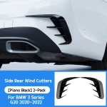 BMW 3. seeria G20 G28 320e 330e 318i 320i 325i 330i 340i M Sport 2019-2025 Tagumise kaitseraua canardid Splitter K&uuml;lgmise &otilde;hutusava katte liist must