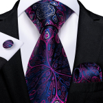 Hi-Tie Uudne Lilleline Lilla Meeste Elegantne Lipser&auml;tt Mansetin&ouml;&ouml;bid Smokingi jaoks Moodne Klassikaline Siidist Luksuslik Lips Mehele blue