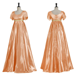 Satiinist hommikumantlid Victorian Ball Gowns Empire Waist Gowns Regency hommikumantlid L oranž
