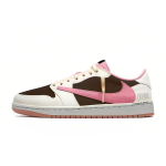 Jordan x Travis Scott Air Jordan 1 Must Roosa Konks Polsterdus Libisemisvastane Madal Pealmine Vintage Korvpallijalatsid Unisex DZ4137-700(Team1946-) 35.5