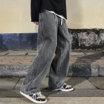 Kevad S&uuml;gis Meeste Baggy Teksad Elastse V&ouml;&ouml;kohaga Klassikalise &Uuml;hev&auml;rvilised Sirge S&auml;&auml;rega Denim Laiade S&auml;&auml;rtega P&uuml;ksid Meeste Sirge S&auml;&auml;rega L&otilde;dvad High Street P&uuml;ksid XXXXL hall