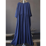 Naiste ruuduline vintage kleidid Nahkhiire varrukad avarad kevadmantlid Lapitehnika Hiina stiilis naiste kleidid One Size gray