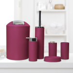 6 tk Plastikust Vannitoatarvikute Komplekt Vannikomplekt Seebitops Pr&uuml;gikast WC-pintsli Hoidja Harjadega Hoidja Pr&uuml;gikasti Komplekt black