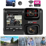 Uus auto s&otilde;idusalvesti kahe objektiiviga auto DVR 4K 2160P andur WIFI GPS logger 2 kaamera armatuurkaamera videosalvesti &ouml;&ouml;n&auml;gemine 170 kraadi videokaamera (Black,driving recorder) must