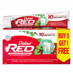 Dabur Red 600g (150g x 4, Pakk 4 tk) Hambapasta - India nr 1 Ayurveda pasta, Pakub kaitset, Hambakivi eemaldamist, Hambavalu, Kollaseid hambaid, Halba hinge&otilde;hku punane