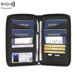 Premium RFID-kaitsega passihoidja Mitme sektsiooniga reisitaskuraamat Suure mahutavusega dokumendikorraldaja &Auml;ri- ja v&auml;listingimusteks must