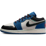 Air Jordan 1 SE Mugav istuvus Madalad Laste Korvpallijalatsid Unisex tossud Valge Must Sinine IO2062-400 38