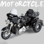 1:9 Tri Glide CVO 2021 Alumiiniumvalu Mootorratta Mudel M&auml;nguasi S&otilde;idukikogu Heli ja Valgustus Maastiku Autots&uuml;kli M&auml;nguasjad Auto black