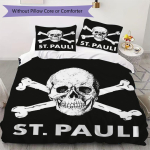 St. Pauli FC Muster Voodipesu tekkikomplekt tekikate padjap&uuml;&uuml;r Kodu kaunistus S&uuml;nnip&auml;evakingitus (1 * tekikott + 2 * padjap&uuml;&uuml;r ilma t&auml;idiseta) 140x200cm