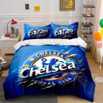 Chelsea Jalgpalliklubi Voodipesukomplekt Voodipesukomplekt (1 tekikott, 2 padjap&uuml;&uuml;ri, tekk ei kuulu komplekti) 135x200cm blue