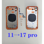 Iseenda korpus 11 jaoks nagu 17 Pro &Scaron;assii 11 Muuda 17 Proks iPhone 11 jaoks Kuni 17 Pro Tagakaas K&otilde;igile Mudelitele Suure Kaameraga oranž