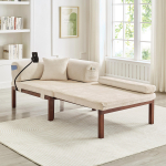 Tammepuidust kokkupandav diivanvoodi &ndash; Multifunktsionaalne &uuml;hekohaline v&auml;ljat&otilde;mmatav voodi - BEIGE 176 x 81 x 64 cm beež