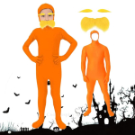 Oranž kombinesooni kost&uuml;&uuml;m Kollane Lilla kost&uuml;&uuml;m Kollane vunts ja kulmude komplekt lapsele ja t&auml;iskasvanule Halloweeni peoks Kids 140cm orange